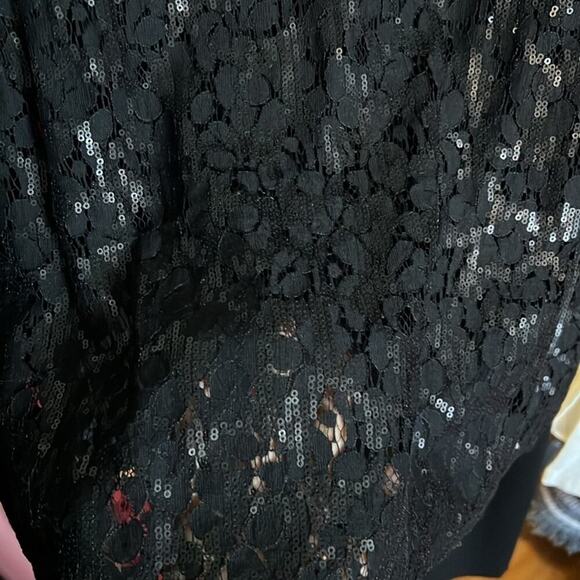 New Lane Bryant Lace Sequins Blouse Mini Dress in Black 20 - Picture 5 of 7